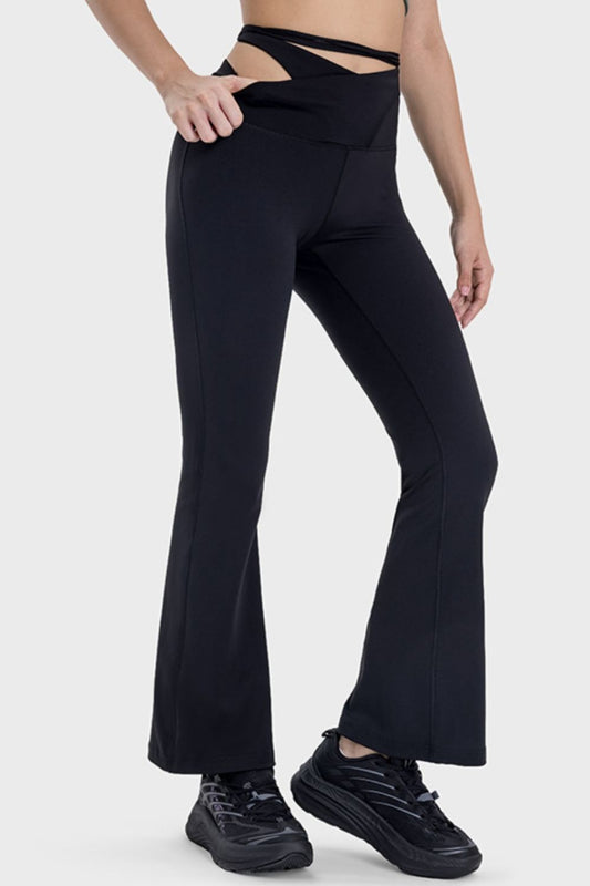 Bailey Tied Mid-Rise Waist Bootcut Pants